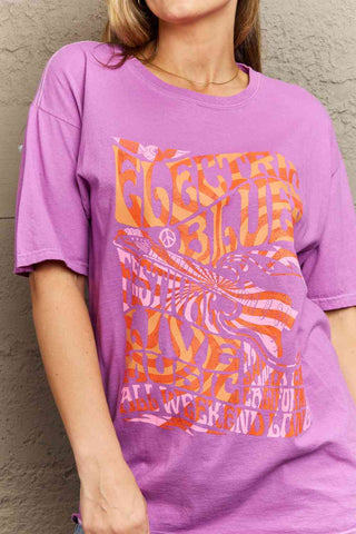 Shop Sweet Claire "Electric Blues" Graphic T-Shirt Now On Klozey Store - Trendy U.S. Premium Women Apparel & Accessories And Be Up-To-Fashion!