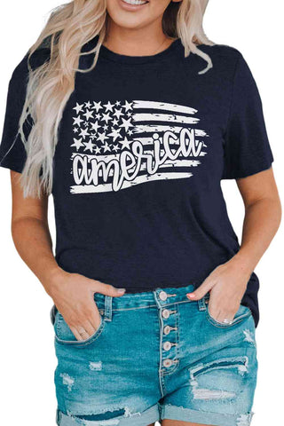 Shop AMERICA US Flag Graphic Tee Now On Klozey Store - Trendy U.S. Premium Women Apparel & Accessories And Be Up-To-Fashion!