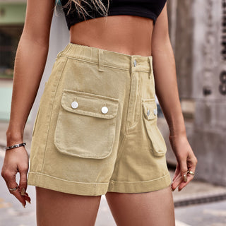Shop Cuffed Denim Shorts with Pockets Now On Klozey Store - Trendy U.S. Premium Women Apparel & Accessories And Be Up-To-Fashion!