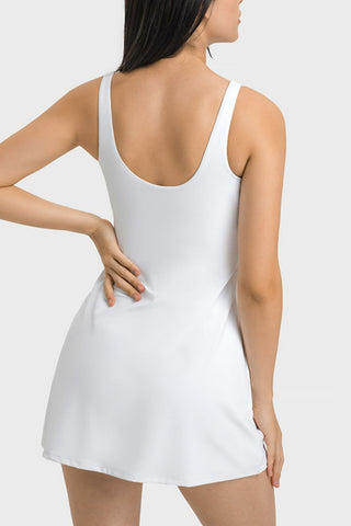 Shop Square Neck Sports Tank Dress with Full Coverage Bottoms Now On Klozey Store - Trendy U.S. Premium Women Apparel & Accessories And Be Up-To-Fashion!