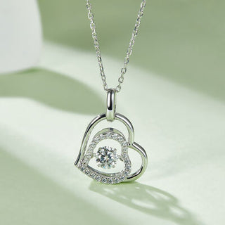 Shop Moissanite 925 Sterling Silver Heart Necklace Now On Klozey Store - U.S. Fashion And Be Up-To-Fashion!