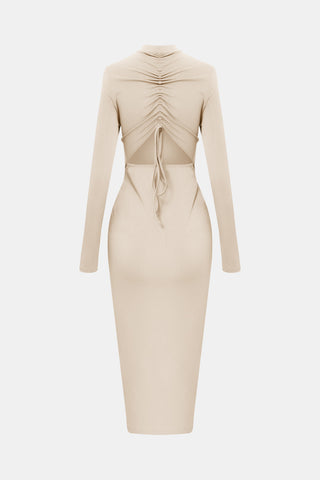 Shop Zip Up Cutout Drawstring Detail Dress Now On Klozey Store - U.S. Fashion And Be Up-To-Fashion!