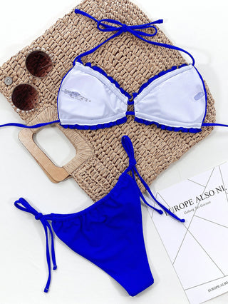 Shop Frill Trill Halter Neck Bikini Set Now On Klozey Store - Trendy U.S. Premium Women Apparel & Accessories And Be Up-To-Fashion!