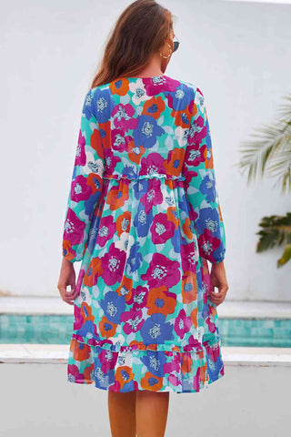 Shop Printed Long Sleeve Tie Front Cover Up Now On Klozey Store - Trendy U.S. Premium Women Apparel & Accessories And Be Up-To-Fashion!