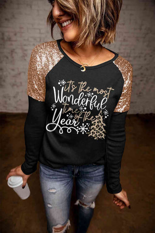 Shop Sequin Slogan Graphic T-Shirt Now On Klozey Store - Trendy U.S. Premium Women Apparel & Accessories And Be Up-To-Fashion!