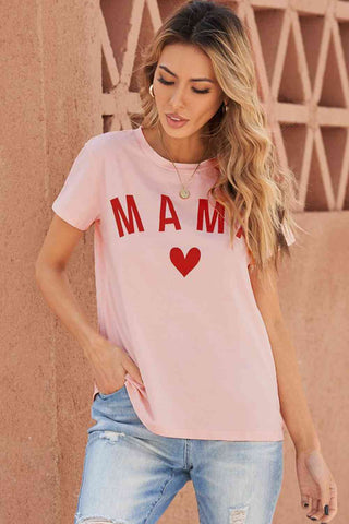 Shop MAMA Heart Graphic Tee Now On Klozey Store - Trendy U.S. Premium Women Apparel & Accessories And Be Up-To-Fashion!