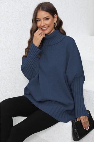 Shop Turtle Neck Long Sleeve Ribbed Sweater Now On Klozey Store - Trendy U.S. Premium Women Apparel & Accessories And Be Up-To-Fashion!