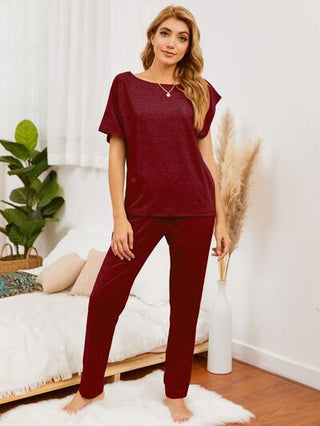 Shop Round Neck Top and Pants Lounge Set Now On Klozey Store - Trendy U.S. Premium Women Apparel & Accessories And Be Up-To-Fashion!