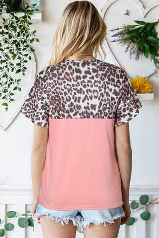 Shop Sequin Leopard Round Neck T-Shirt Now On Klozey Store - Trendy U.S. Premium Women Apparel & Accessories And Be Up-To-Fashion!