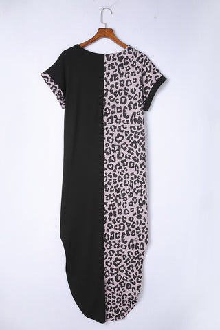Shop Leopard Color Block Split Dress Now On Klozey Store - U.S. Fashion And Be Up-To-Fashion!