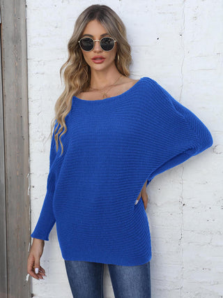 Shop Full Size Horizontal Ribbing Dolman Sleeve Sweater Now On Klozey Store - Trendy U.S. Premium Women Apparel & Accessories And Be Up-To-Fashion!