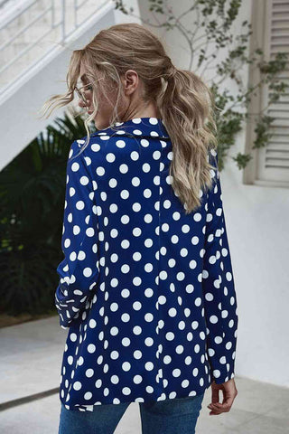 Shop Polka Dot Long Sleeve Blazer Now On Klozey Store - Trendy U.S. Premium Women Apparel & Accessories And Be Up-To-Fashion!