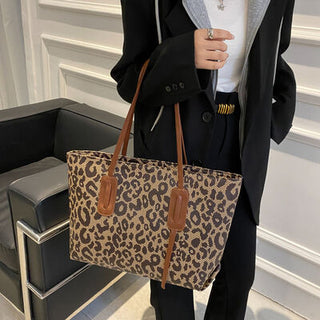 Shop PU Leather Leopard Tote Bag Now On Klozey Store - Trendy U.S. Premium Women Apparel & Accessories And Be Up-To-Fashion!