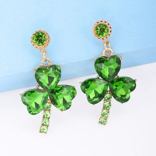 Shop Rhinestone Alloy Lucky Clover Dangle Earrings Now On Klozey Store - Trendy U.S. Premium Women Apparel & Accessories And Be Up-To-Fashion!