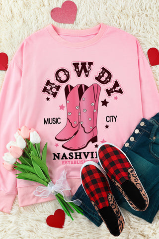 Shop Cowboy Boots Graphic Dropped Shoulder Sweatshirt Now On Klozey Store - Trendy U.S. Premium Women Apparel & Accessories And Be Up-To-Fashion!