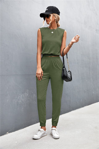 Shop Sleeveless Top and Joggers Set Now On Klozey Store - U.S. Fashion And Be Up-To-Fashion!