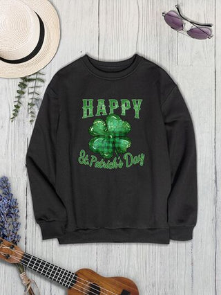 Shop HAPPY ST. PATRICK'S DAY Dropped Shoulder Sweatshirt Now On Klozey Store - Trendy U.S. Premium Women Apparel & Accessories And Be Up-To-Fashion!