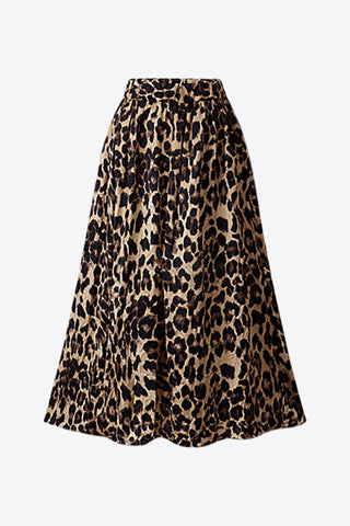 Shop Plus Size Leopard Print Midi Skirt Now On Klozey Store - Trendy U.S. Premium Women Apparel & Accessories And Be Up-To-Fashion!