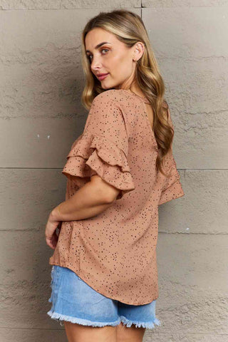 Shop Hailey & Co Darling Delights Polka Dot Woven Top Now On Klozey Store - Trendy U.S. Premium Women Apparel & Accessories And Be Up-To-Fashion!