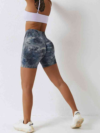Shop Tie Dye Wide Waistband Slim Fit Sports Shorts Now On Klozey Store - Trendy U.S. Premium Women Apparel & Accessories And Be Up-To-Fashion!