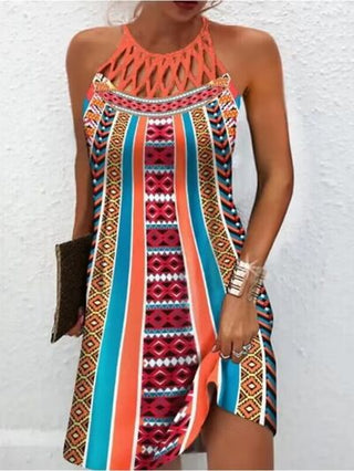 Shop Printed Grecian Neck Mini Dress Now On Klozey Store - Trendy U.S. Premium Women Apparel & Accessories And Be Up-To-Fashion!