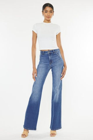 Shop Kancan Ultra High Waist Gradient Flare Jeans Now On Klozey Store - Trendy U.S. Premium Women Apparel & Accessories And Be Up-To-Fashion!