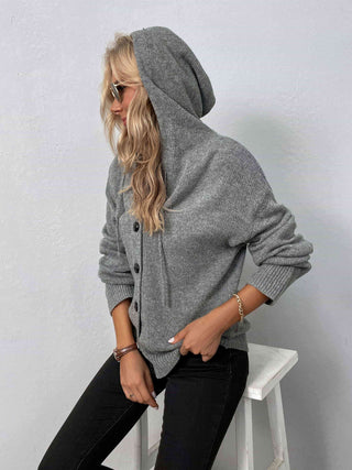 Shop Button-Down Long Sleeve Hooded Sweater Now On Klozey Store - U.S. Fashion And Be Up-To-Fashion!