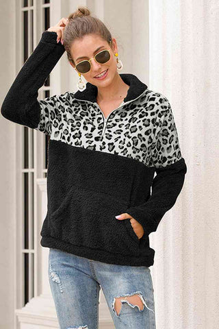 Shop Two-Tone Zip-Up Turtle Neck Dropped Shoulder Sweatshirt Now On Klozey Store - U.S. Fashion And Be Up-To-Fashion!