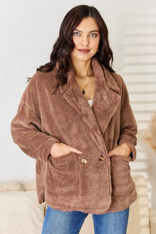 Shop Culture Code Double Breasted Fuzzy Coat Now On Klozey Store - Trendy U.S. Premium Women Apparel & Accessories And Be Up-To-Fashion!