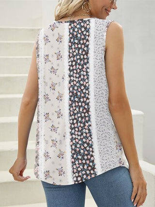 Shop Printed Square Neck Wide Strap Tank Now On Klozey Store - Trendy U.S. Premium Women Apparel & Accessories And Be Up-To-Fashion!