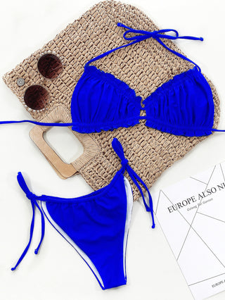 Shop Frill Trill Halter Neck Bikini Set Now On Klozey Store - Trendy U.S. Premium Women Apparel & Accessories And Be Up-To-Fashion!
