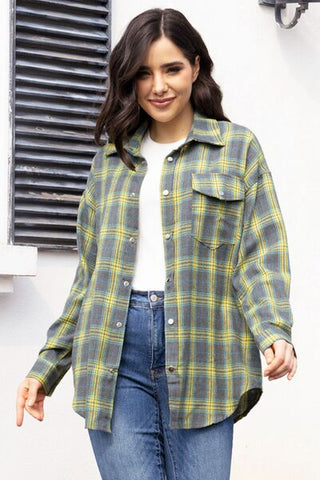 Shop Plaid Button Up Long Sleeve Shirt Now On Klozey Store - Trendy U.S. Premium Women Apparel & Accessories And Be Up-To-Fashion!