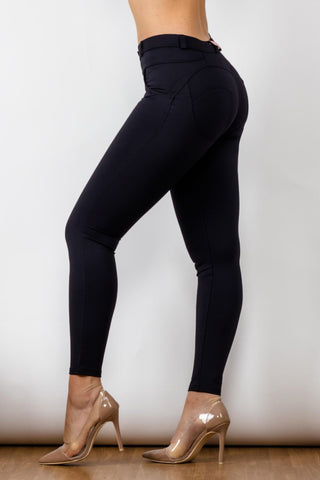 Shop Full Size Contrast Detail Buttoned Leggings Now On Klozey Store - U.S. Fashion And Be Up-To-Fashion!