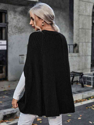Shop Ribbed Round Neck Slit Sleeve Knit Top Now On Klozey Store - Trendy U.S. Premium Women Apparel & Accessories And Be Up-To-Fashion!