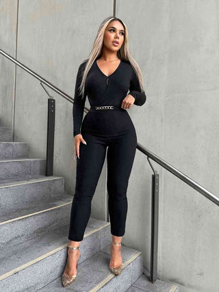Shop V Neck Decorative Waist Set Now On Klozey Store - Trendy U.S. Premium Women Apparel & Accessories And Be Up-To-Fashion!