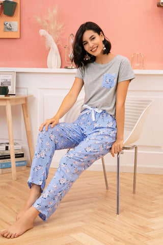 Shop Round Neck T-Shirt and Floral Pants Lounge Set Now On Klozey Store - Trendy U.S. Premium Women Apparel & Accessories And Be Up-To-Fashion!