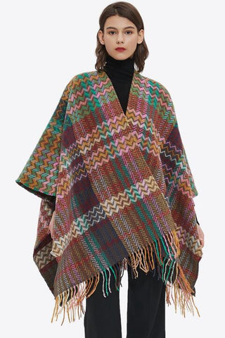 Shop Plaid Fringe Detail Scarf Now On Klozey Store - Trendy U.S. Premium Women Apparel & Accessories And Be Up-To-Fashion!