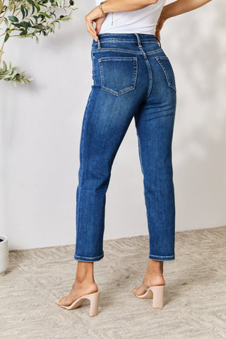 Shop BAYEAS Cropped Straight Jeans Now On Klozey Store - Trendy U.S. Premium Women Apparel & Accessories And Be Up-To-Fashion!