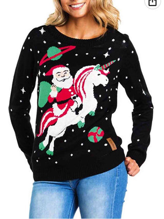 Shop Christmas Round Neck Knit Top Now On Klozey Store - Trendy U.S. Premium Women Apparel & Accessories And Be Up-To-Fashion!