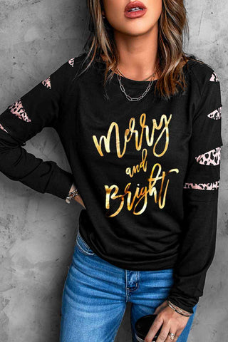 Shop MERRY AND BRIGHT Graphic Long Sleeve Top Now On Klozey Store - Trendy U.S. Premium Women Apparel & Accessories And Be Up-To-Fashion!