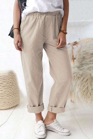 Shop Paperbag Waist Pull-On Pants with Pockets Now On Klozey Store - U.S. Fashion And Be Up-To-Fashion!