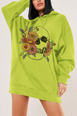 Shop Simply Love Full Size Floral Skull Graphic Hoodie Now On Klozey Store - Trendy U.S. Premium Women Apparel & Accessories And Be Up-To-Fashion!