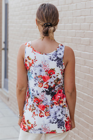 Shop Floral Round Neck Tank Now On Klozey Store - Trendy U.S. Premium Women Apparel & Accessories And Be Up-To-Fashion!