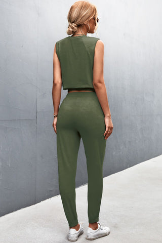 Shop Sleeveless Top and Joggers Set Now On Klozey Store - U.S. Fashion And Be Up-To-Fashion!