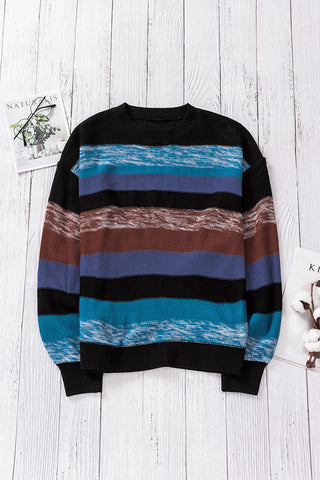 Shop Cozy For Keeps Color Block Drop Shoulder Sweater Now On Klozey Store - U.S. Fashion And Be Up-To-Fashion!