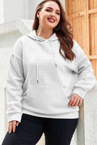 Shop Plus Size Front Pocket Long Sleeve Hoodie Now On Klozey Store - Trendy U.S. Premium Women Apparel & Accessories And Be Up-To-Fashion!