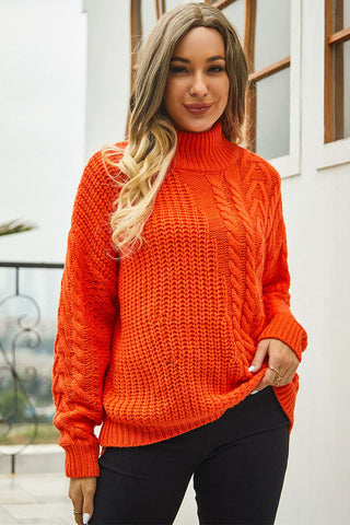Shop Cable-Knit Turtle Neck Long Sleeve Sweater Now On Klozey Store - Trendy U.S. Premium Women Apparel & Accessories And Be Up-To-Fashion!
