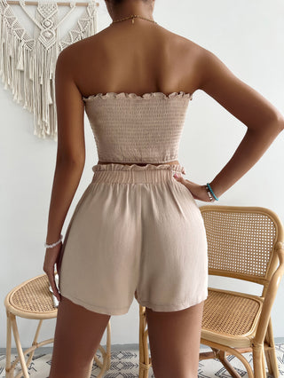 Shop Sweetheart Neck Tube Top and Shorts Set Now On Klozey Store - U.S. Fashion And Be Up-To-Fashion!