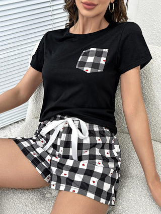 Shop Plaid Heart Top and Shorts Lounge Set Now On Klozey Store - U.S. Fashion And Be Up-To-Fashion!