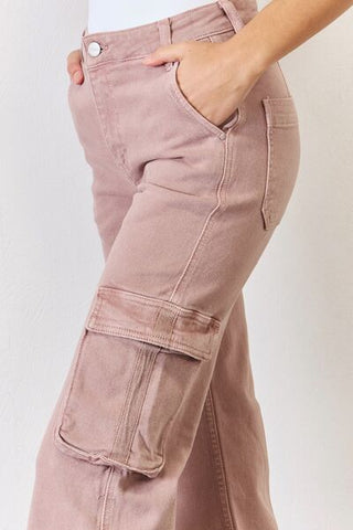 Shop RISEN Full Size High Rise Cargo Wide Leg Jeans Now On Klozey Store - Trendy U.S. Premium Women Apparel & Accessories And Be Up-To-Fashion!